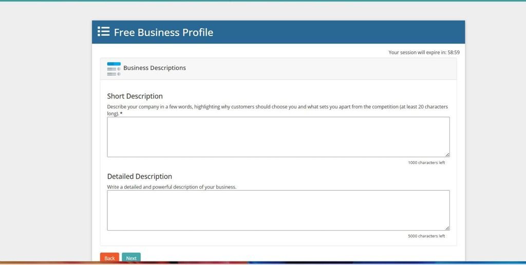 Write your business description
